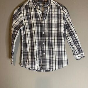 Men's Black and White Plaid Shirt